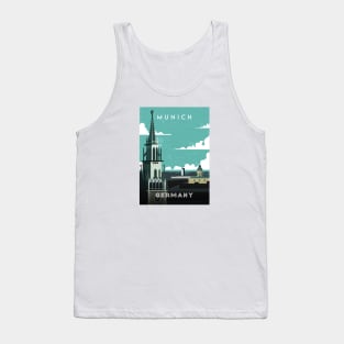 Munich, Germany. Retro travel poster Tank Top